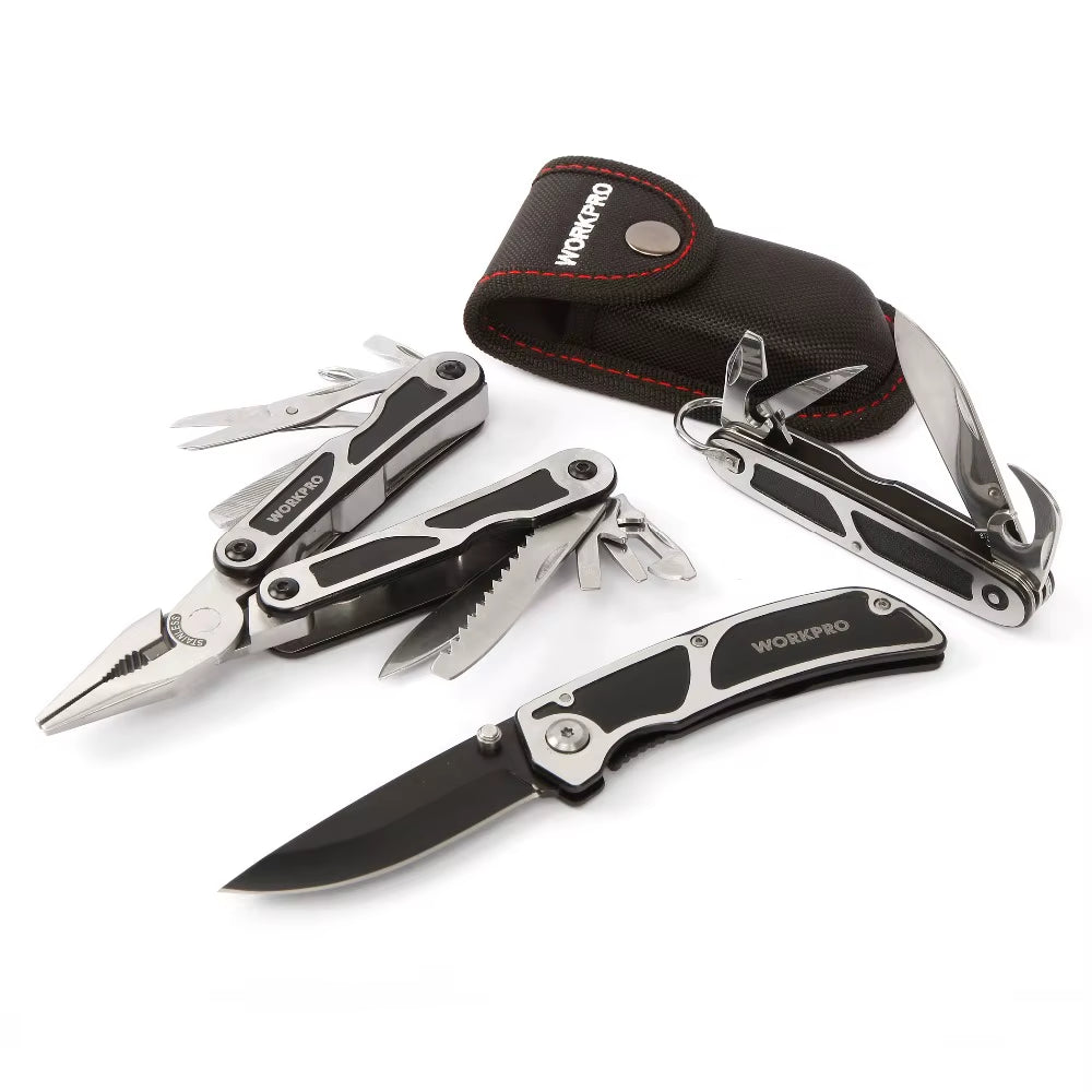 Heavy-Duty Multi-Tool with V-Cutter & Belt Pouch – The Ultimate Survival & DIY Companion