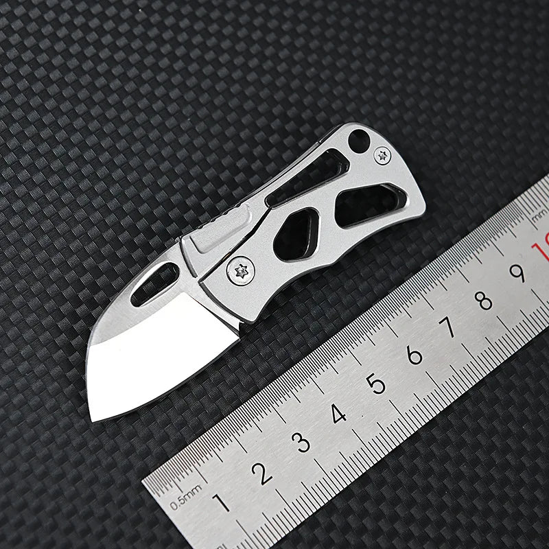 Mini D2 Steel Folding Knife – High Hardness, EDC Pocket Blade, Keychain-Ready Outdoor Tool